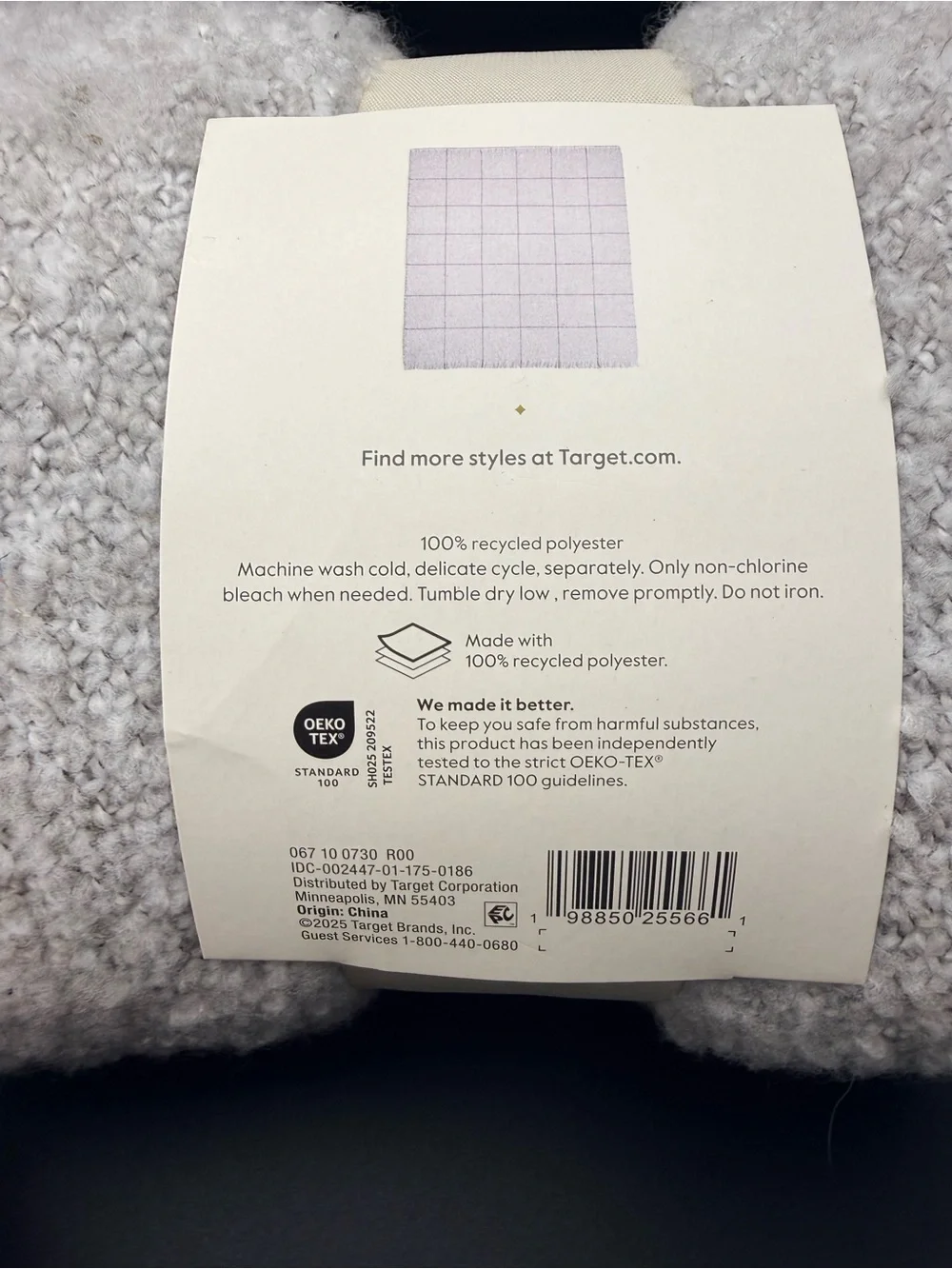 Threshold - Textured Bouclé Throw Blanket - Light Gray